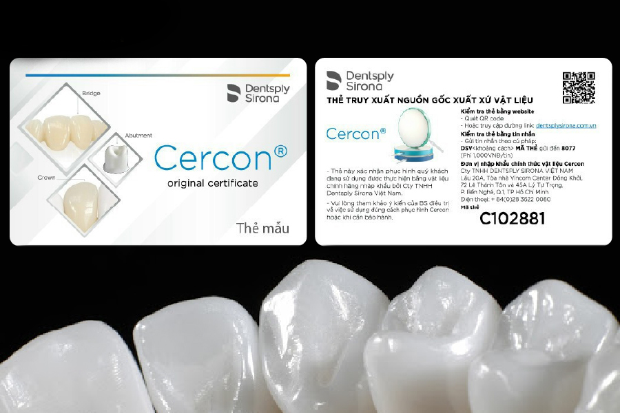 Thẻ bảo hành Cercon chính hãng tại Labo Đức